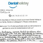 Hand written dental treatment review