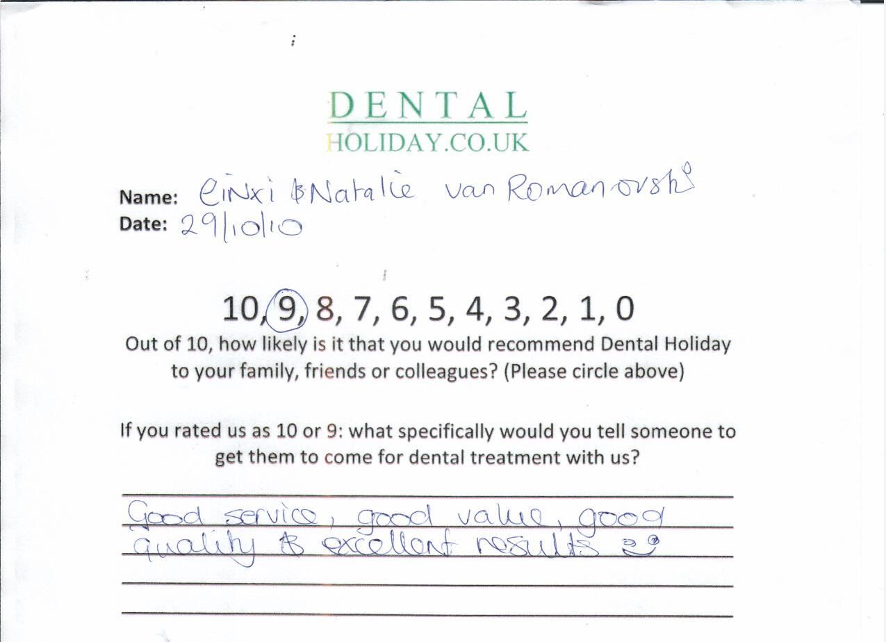 recommended dental holiday